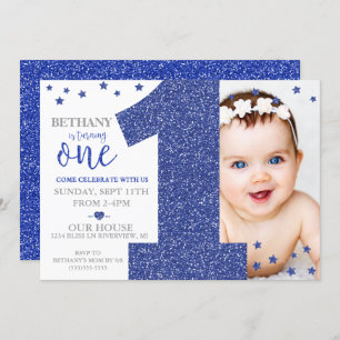 Invitation Star Confetti Premier anniversaire Faux Parties sc