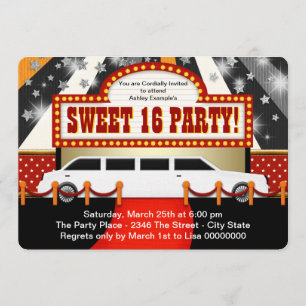 Invitation Star de cinéma dans une limousine blanche Fête dou