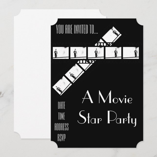 Invitation Star de cinéma Fête déguisée à Hollywood (Devant / Derrière)