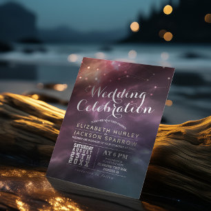 Invitation Star de nuit Mariage moderne Sky Galaxy Constellat