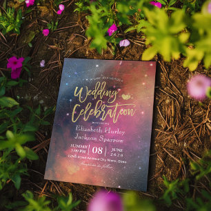 Invitation Star de nuit Mariage moderne Sky Galaxy Constellat