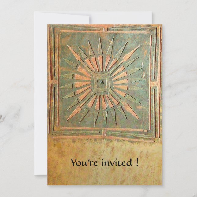 Invitation STAR DU MATIN, jaune antique, vert, blanc (Devant)