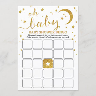 Invitation Star Gold Baby Bingo