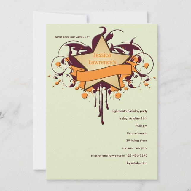 Invitation Star Grunge (Devant)