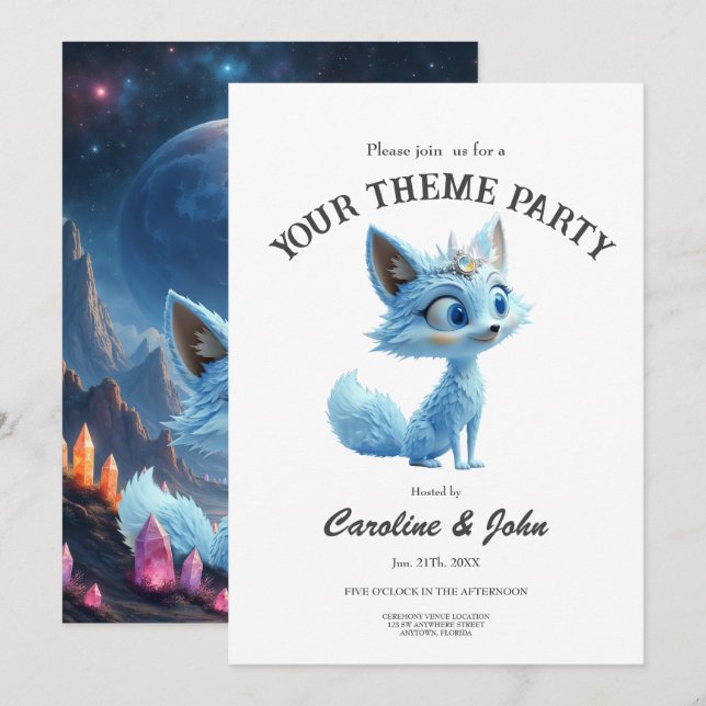 Invitation Star Whisper Fox – Keeper of Crystal Light.  (Devant / Derrière)