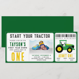 Invitation Star Your Tracteur 1er anniversaire   Thème de la 