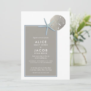 Invitation Starfish and Sand Dollar - Mariage plage