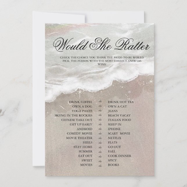 Invitation Starfish and Shells Fête des mariées de plage trop (Devant)