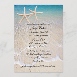 Invitation Starfish Beach Mariage avec douche nuptiale Invita