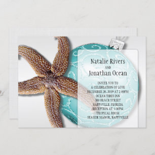 Invitation Starfish Beach Mariage Noël