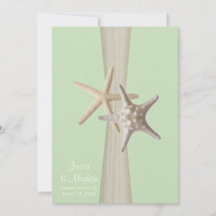 Invitation Starfish Beach Mariage Vert clair