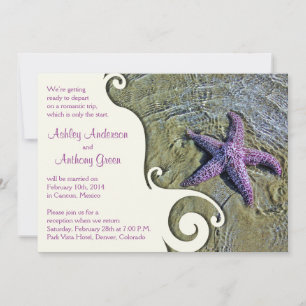 Invitation Starfish Beach Réception De Mariage Après Mariage 