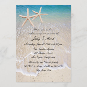 Invitation Starfish Beach Répétition de mariage Dîner Invitat