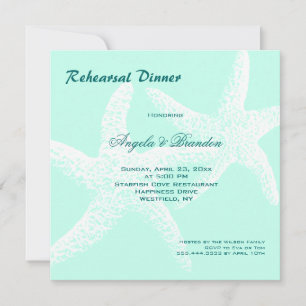Invitation Starfish Couple Beach - Repas de Mariage