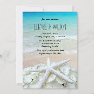 Invitation Starfish Floral Beach Fête des mariées