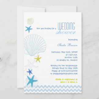 Invitation Starfish Garden Fête des mariées Chevron