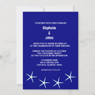 Invitation Starfish Marine Blue Beach Destination Cool de mar