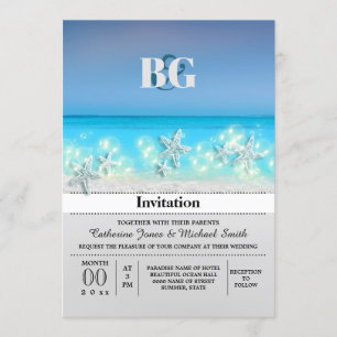 Invitation Starfish paradis eaux bleues plage tropicale