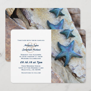Invitation Starfish sur Rocks Seashore Beach Wedding