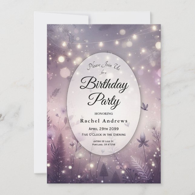 Invitation Starlit Enchantage dans Fleur Anniversaire (Devant)
