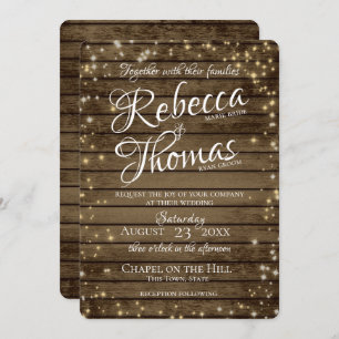 Invitation Starry Éclairage Mariage rustique