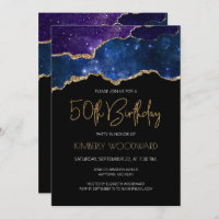 Starry Gold Agate Geode 50e fête d'anniversaire