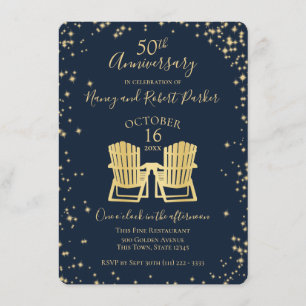Invitation Starry Night Adirondack Chaises 50e anniversaire
