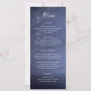 Invitation Starry Night Celestial Galaxy Stars Menu Mariage