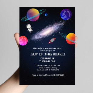 Invitation Starry Night Cosmic Quest Anniversaire