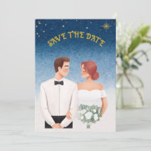 Starry Night Elegance Romantic Save the Date