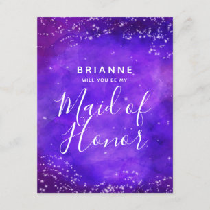 Invitation Starry Night Galaxy Serez-vous ma femme d'honneur