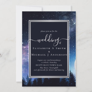 Invitation Starry Night Midnight Stars Budget Mariage