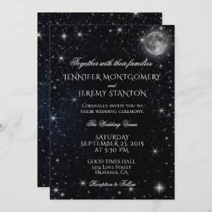 Invitation Starry Night Moon