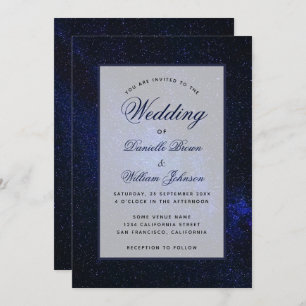 Invitation Starry Night Sky Celestial Élégant Mariage de scri