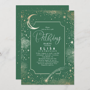 Invitation Starry Night Sky Moon Mystical Celestiday