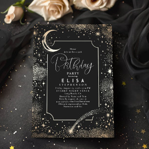 Invitation Starry Night Sky Moon Mystical Celestiday