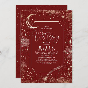 Invitation Starry Night Sky Moon Mystical Celestiday