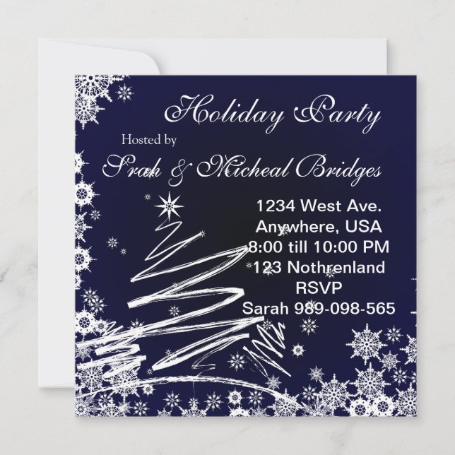 Invitation Starry Snowy Night (Devant)