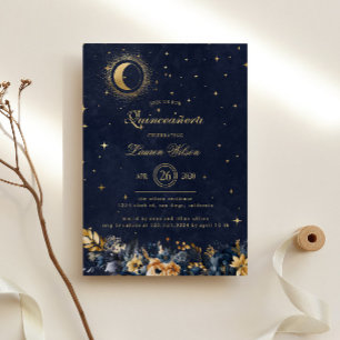 Invitation Stars bleu bleu bleu bleu céleste Quinceanera