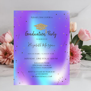 Invitation Stars Confetti Grad Casquette Holographique Grad G
