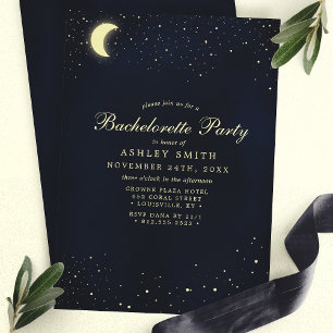 Invitation Stars de lune céleste Midnight Blue Bachelorette