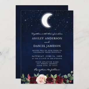 Invitation Stars de lune Mariage céleste Photo florale