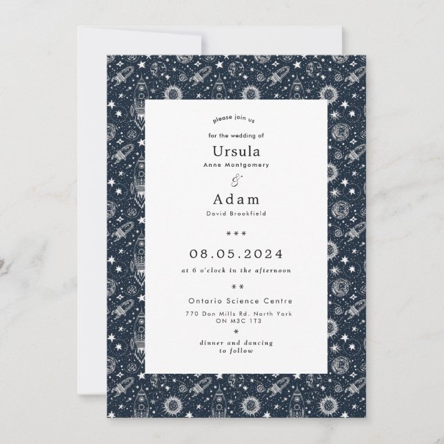 Invitation Stars Galaxy Space Science Mariage photo personnal (Devant)