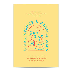 Invitation Stars Stripes et Vibes d'été 4 juillet