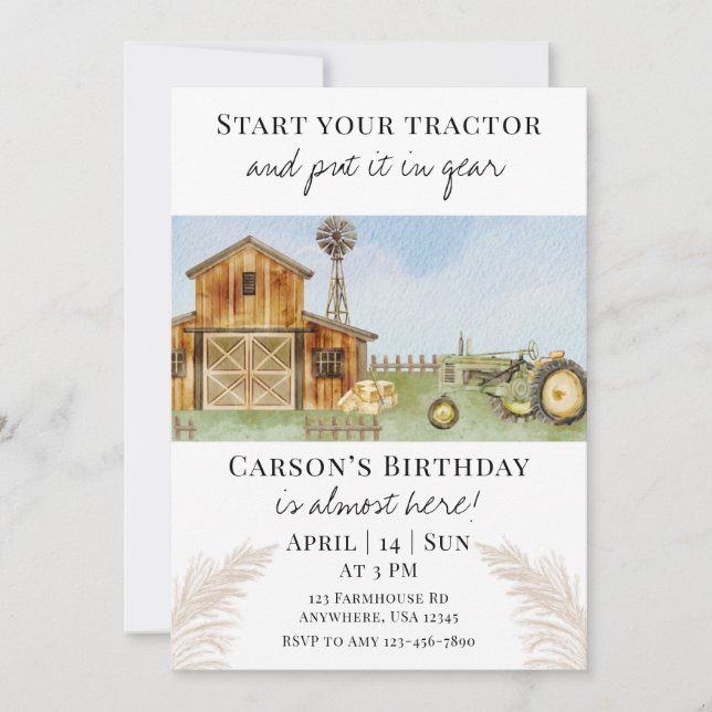 Invitation Start Your Tractor  (Devant)