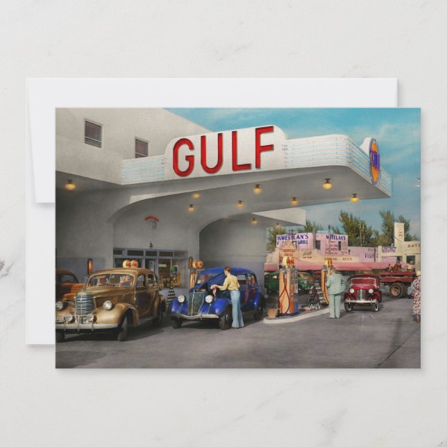 Invitation Station-service - Le grand voyage américain 1939 (Devant)