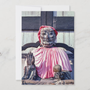 Invitation Statue bouddhiste en bois de Pindola Bharadvaja - 