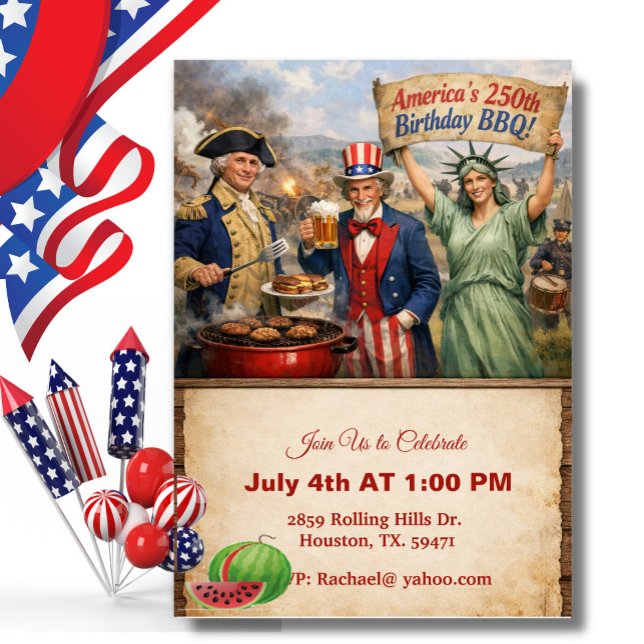 Invitation Statue de la Liberté BBQ 250 ans d'Amérique (Créateur téléchargé)