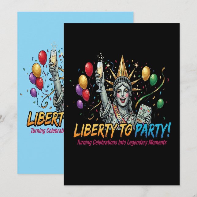 Invitation Statue de la Liberté Fête de la Statue de la Liber (Devant / Derrière)