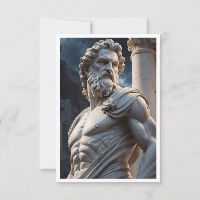 Invitation Statue de Zeus Dieu Grec (Devant)